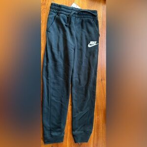 Nike Kids Black Joggers with White Logo